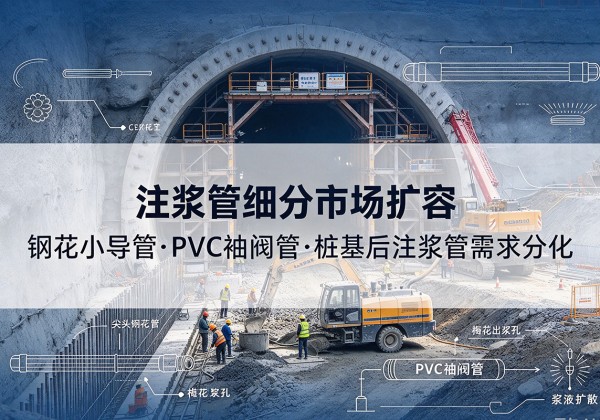 斗门注浆管细分市场扩容，隧道钢花小导管、PVC 袖阀管、桩基后注浆管需求分化